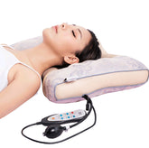 Heated inflatable pillow